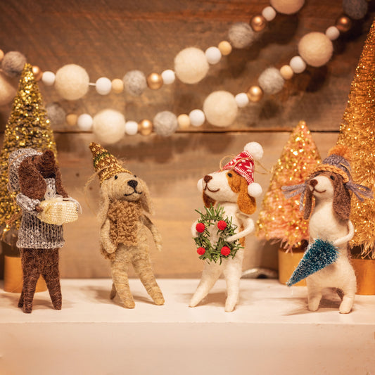 Adorno navideño Caroling Dogs